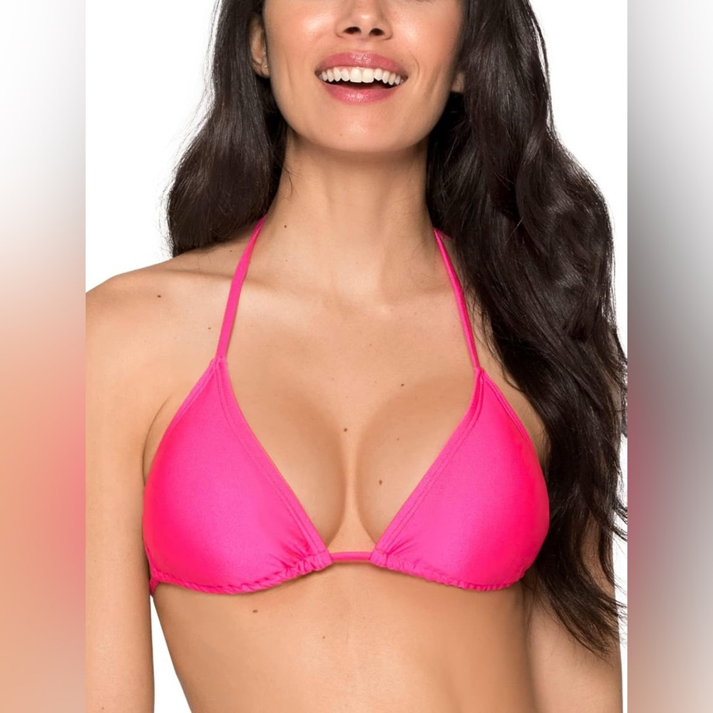 NWT Ocean Blues Womens‎ XL Hot Pink Halter Triangle Bikini Top Swimwear Women's
